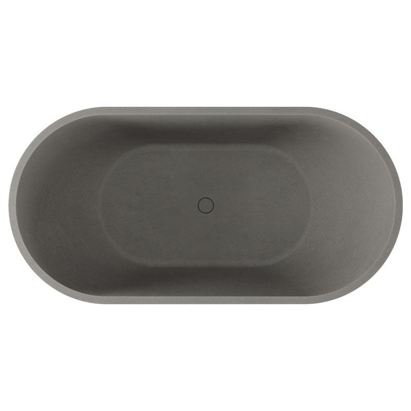 Fienza 1500/1700mm Jada Concrete Grey Freestanding Bathtub Oval Acrylic NO Overflow