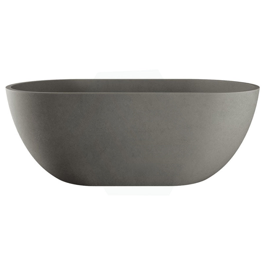 Fienza 1500/1700mm Jada Concrete Grey Freestanding Bathtub Oval Acrylic NO Overflow