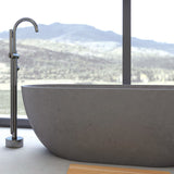 Fienza 1500/1700mm Jada Concrete Grey Freestanding Bathtub Oval Acrylic NO Overflow