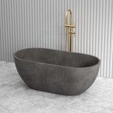 Fienza 1500Mm Jada Concrete Grey Freestanding Bathtub Oval Acrylic No Overflow Bathtubs