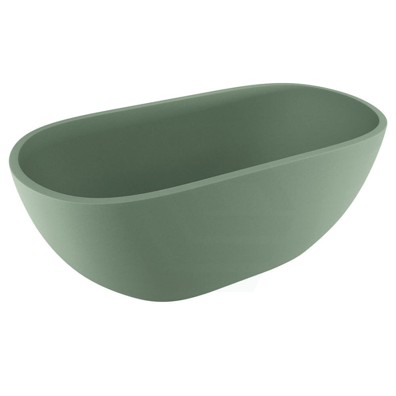 Fienza 1500Mm Jada Concrete Sage Freestanding Bathtub Oval No Overflow Bathtubs