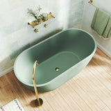 Fienza 1500Mm Jada Concrete Sage Freestanding Bathtub Oval No Overflow Bathtubs