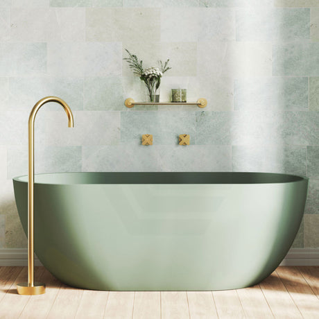 Fienza 1500Mm Jada Concrete Sage Freestanding Bathtub Oval No Overflow Bathtubs