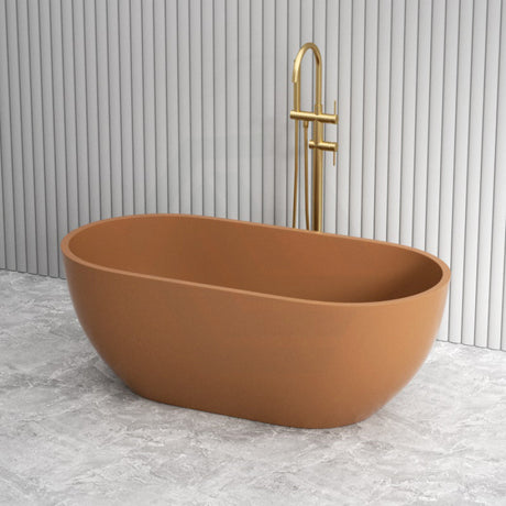 Fienza 1500Mm Jada Concrete Tuscan Freestanding Bathtub Oval No Overflow Bathtubs