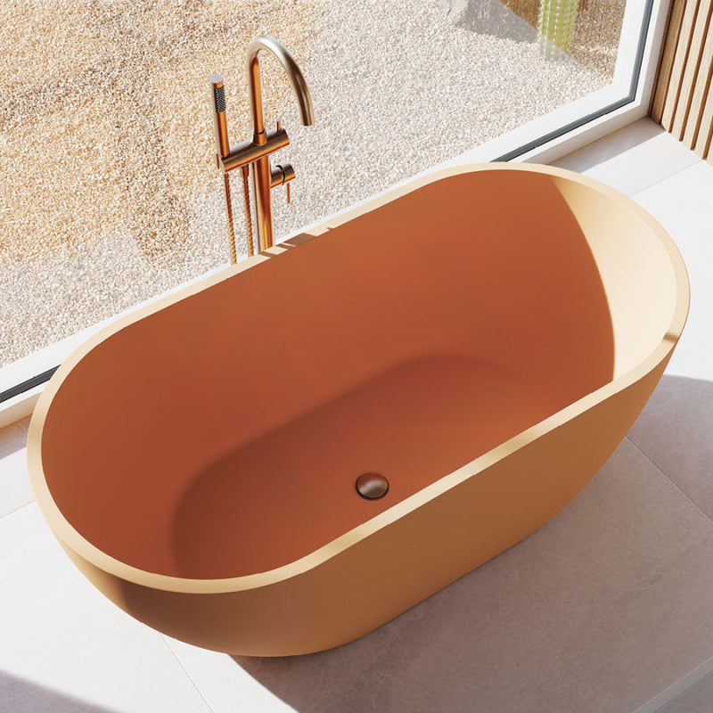 Fienza 1500Mm Jada Concrete Tuscan Freestanding Bathtub Oval No Overflow Bathtubs