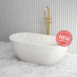 Fienza 1500Mm Jada Concrete White Freestanding Bathtub Oval No Overflow Bathtubs