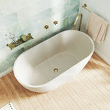 Fienza 1500Mm Jada Concrete White Freestanding Bathtub Oval No Overflow Grey Bathtubs