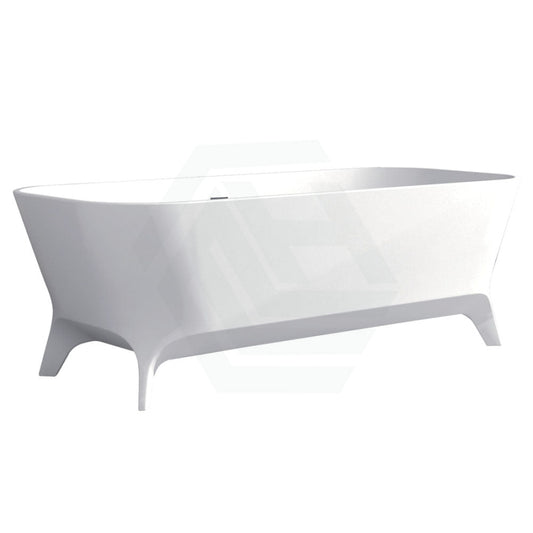 Fienza 1600Mm Hampton Cast Stone Solid Surface Freestanding Bathtub With Legs Matt White Rectangle