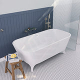 Fienza 1600Mm Hampton Cast Stone Solid Surface Freestanding Bathtub With Legs Matt White Rectangle