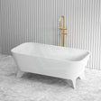 Fienza 1600Mm Hampton Cast Stone Solid Surface Freestanding Bathtub With Legs Matt White Rectangle