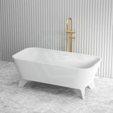 Fienza 1600Mm Hampton Cast Stone Solid Surface Freestanding Bathtub With Legs Matt White Rectangle