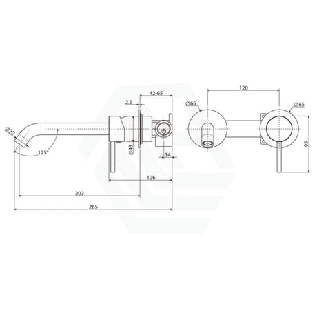 Fienza 160Mm/200Mm Kaya Basin/Bath Wall Mixer Set Matt White 200Mm Bath/Basin Tap Sets