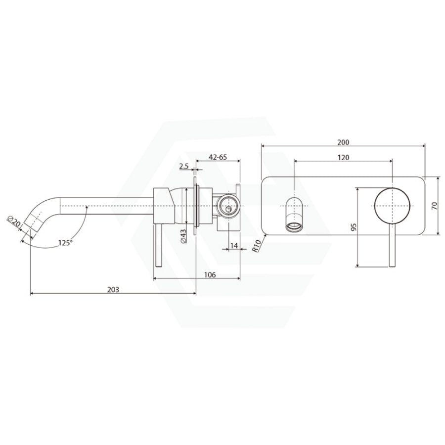 Fienza 160Mm/200Mm Outlet Kaya Wall Basin/Bath Mixer With Spout Matt White 200Mm Mixers With