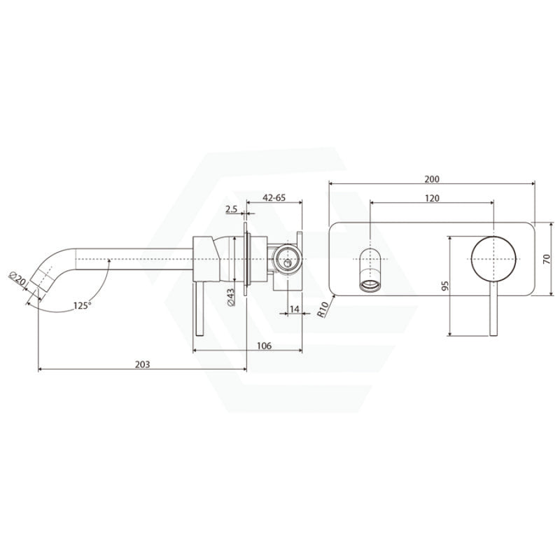 Fienza 160Mm/200Mm Outlet Kaya Wall Basin/Bath Mixer With Spout Matt White 200Mm Mixers With