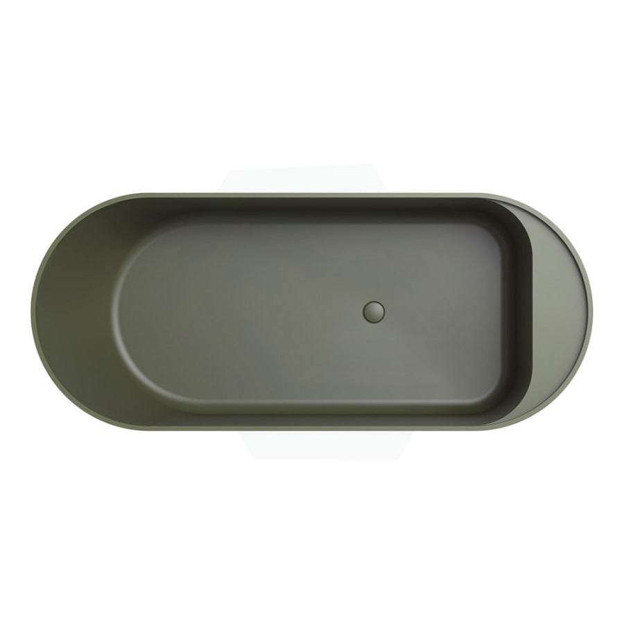 Fienza 1700Mm Minka Solid Surface Freestanding Bathtub Forest Oval With Overflow Bathtubs