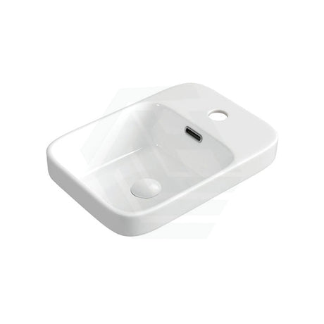 Fienza 433x303x55mm Petra Mini Inset Ceramic Basin Gloss White Rectangle Overflow Hole