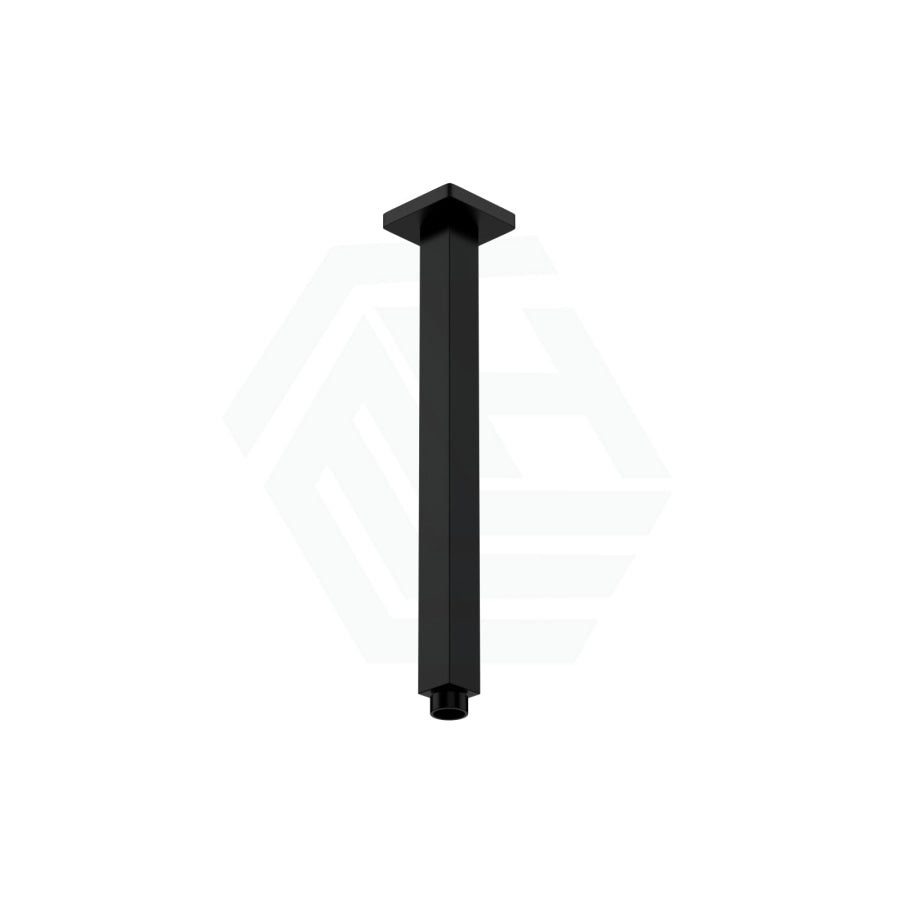 Fienza 450Mm Brass Square Matt Black Ceiling Shower Dropper Arms