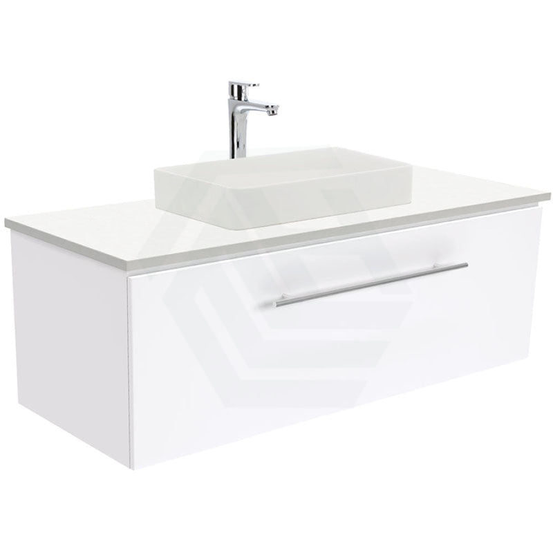 Fienza 450x330x80mm Kados Matt White Cast Stone Semi-Inset Basin