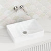 Fienza 450X330X80Mm Kados Matt White Cast Stone Semi-Inset Basin Inset Basins