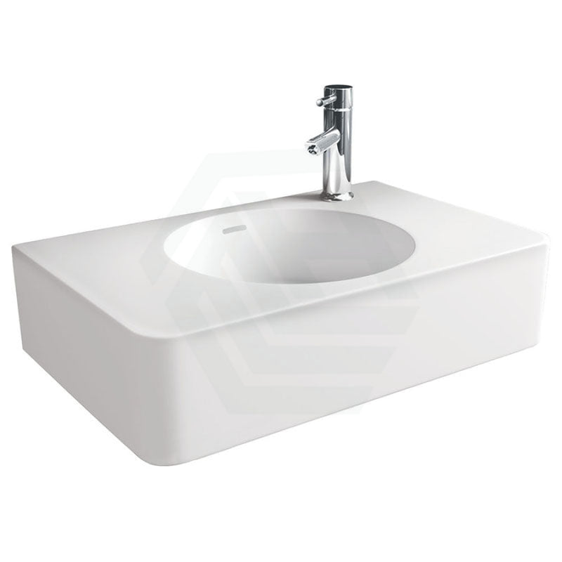 Fienza 470x300x115mm Matt White Cast Stone Wall Hung Basin