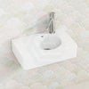 Fienza 470X300X115Mm Encanto Matt White Cast Stone Wall Hung Basin 1 Tap Hole Basins