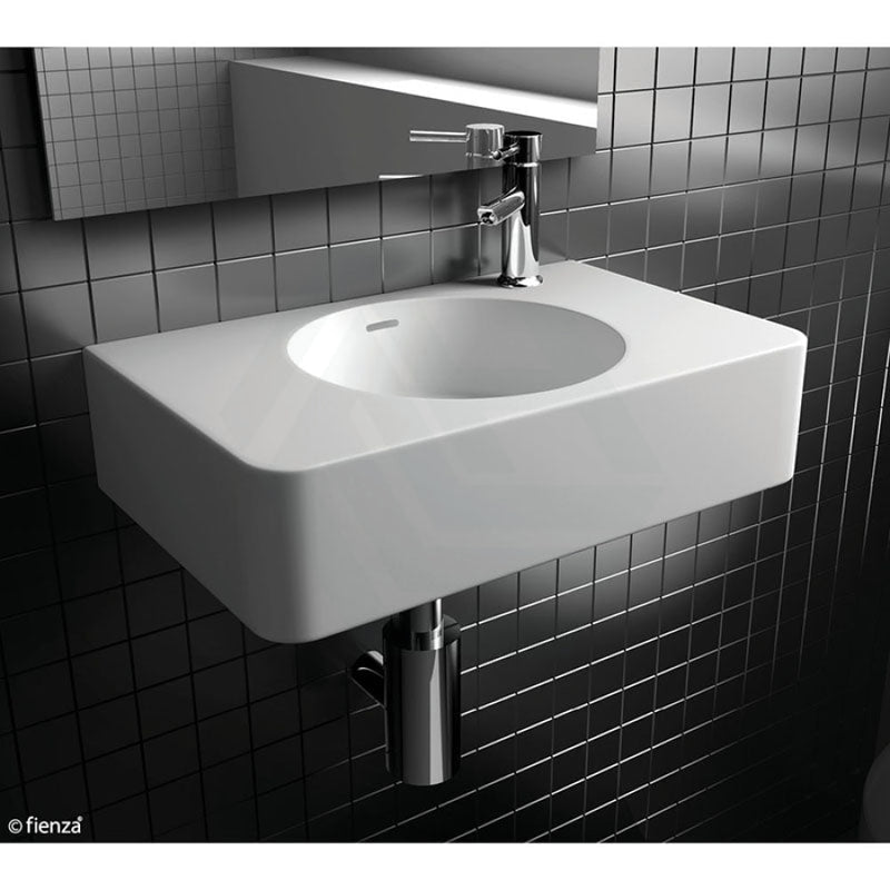 Fienza 470x300x115mm Matt White Cast Stone Wall Hung Basin