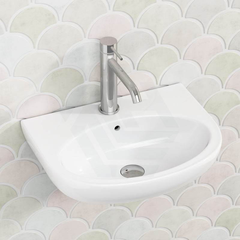Fienza 560X440X145Mm Stella Care Wall Hung Gloss White Ceramic Basin 1 Or 3 Tap Holes Special Needs