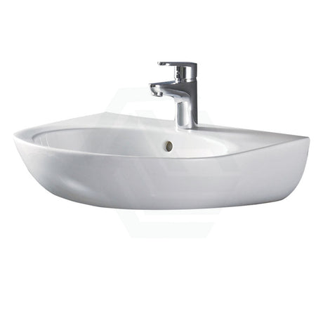 Fienza 560x440x145mm Stella Care Wall Hung Gloss White Ceramic Basin 1 or 3 Tap Holes