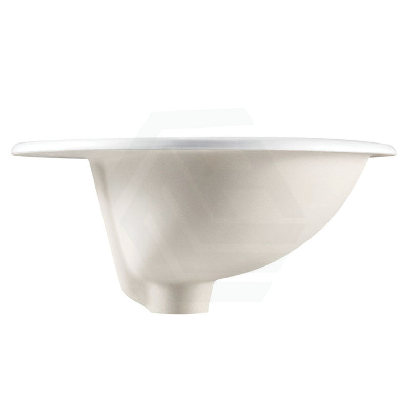 Fienza 565x480x218mm Lacy Gloss White Fully-Inset Ceramic Basin Oval Overflow Hole