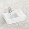 Fienza 575X400X163Mm Delta Care Rectangle Gloss White Wall Hung Ceramic Left / Right Bowl Basin One