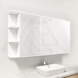 600/750/900/1200Mm Bevel Edge Gloss White Mdf Board Mirror Shaving Cabinet 1 Side Shelf Cabinets