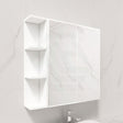 600/750/900/1200Mm Bevel Edge Gloss White Mdf Board Mirror Shaving Cabinet 1 Side Shelf Cabinets