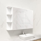 600/750/900/1200Mm Bevel Edge Gloss White Mdf Board Mirror Shaving Cabinet 1 Side Shelf Cabinets