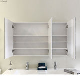 600/750/900/1200mm Bevel Edge Gloss White MDF board Mirror Shaving Cabinet 1 Side Shelf