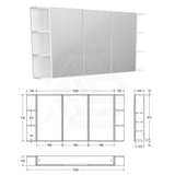 600/750/900/1200Mm Bevel Edge Gloss White Mdf Board Mirror Shaving Cabinet 2 Side Shelves