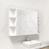 600/750/900/1200Mm Bevel Edge Gloss White Mdf Board Mirror Shaving Cabinet 2 Side Shelves Cabinets