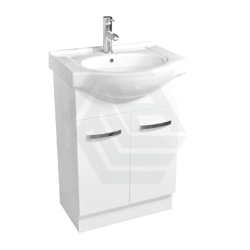 Fienza 400/600/1200Mm Freestanding Kickboard Vanity Gloss White Mdf Board With Single Bowl Ceramic