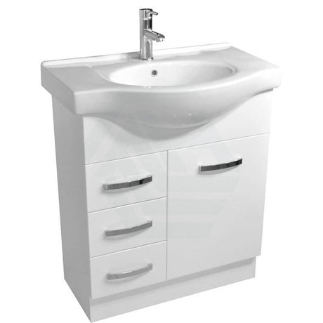 Fienza 400/600/750/900/1200Mm Freestanding Kickboard Vanity Gloss White Mdf Board With Single Bowl