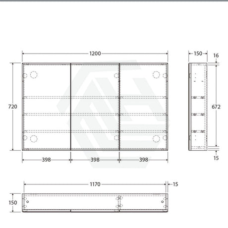 300/600/750/900/1200mm PVC Pencil Edge Gloss White MDF board Mirror Shaving Cabinet With Shelves