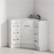 Fienza 600/900Mm Corner Vanity Gloss White E0 Board Freestanding Kickboard Cabinet For Bathroom