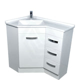 600/900mm Corner Vanity Gloss White E0 Board Freestanding Kickboard Cabinet for Bathroom