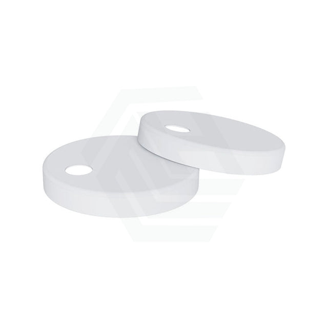 60mm Round Matt White Seat Hinge Covers for Slim Seats