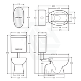 Fienza 635x350x865mm Stella Junior Adjustable Link Toilet Suite