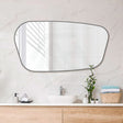 Fienza 650/1200Mm Capriccio Matt Black Asymmetrical Special Shape Framed Wall Mirror Mirrors