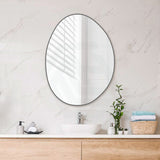 Fienza 700/900/1200Mm Pebble Matt Black Asymmetrical Special Shape Framed Wall Mirror Mirrors