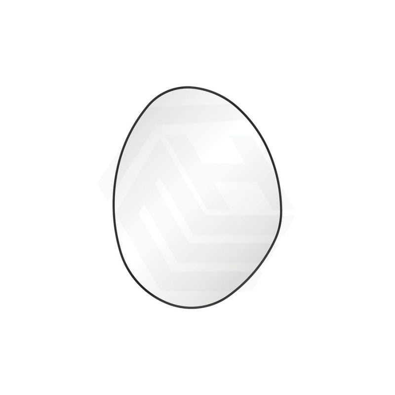 Fienza 700/900/1200Mm Pebble Matt Black Asymmetrical Special Shape Framed Wall Mirror Mirrors