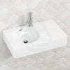 Fienza 700X450X115Mm Encanto Matt White Cast Stone Wall Hung Basin 1 Tap Hole Basins