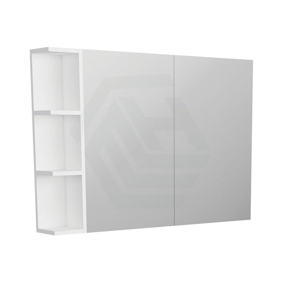 600/750/900/1200mm Pencil Edge Gloss White MDF board Mirror Shaving Cabinet 1 Side Shelf