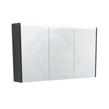 Fienza 750/900/1200Mm Led Pencil Edge Mirror Cabinet With Satin Black Side Panels Shaving Cabinets