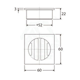 Fienza Square Chrome Floor Waste 52Mm Outlet Wastes